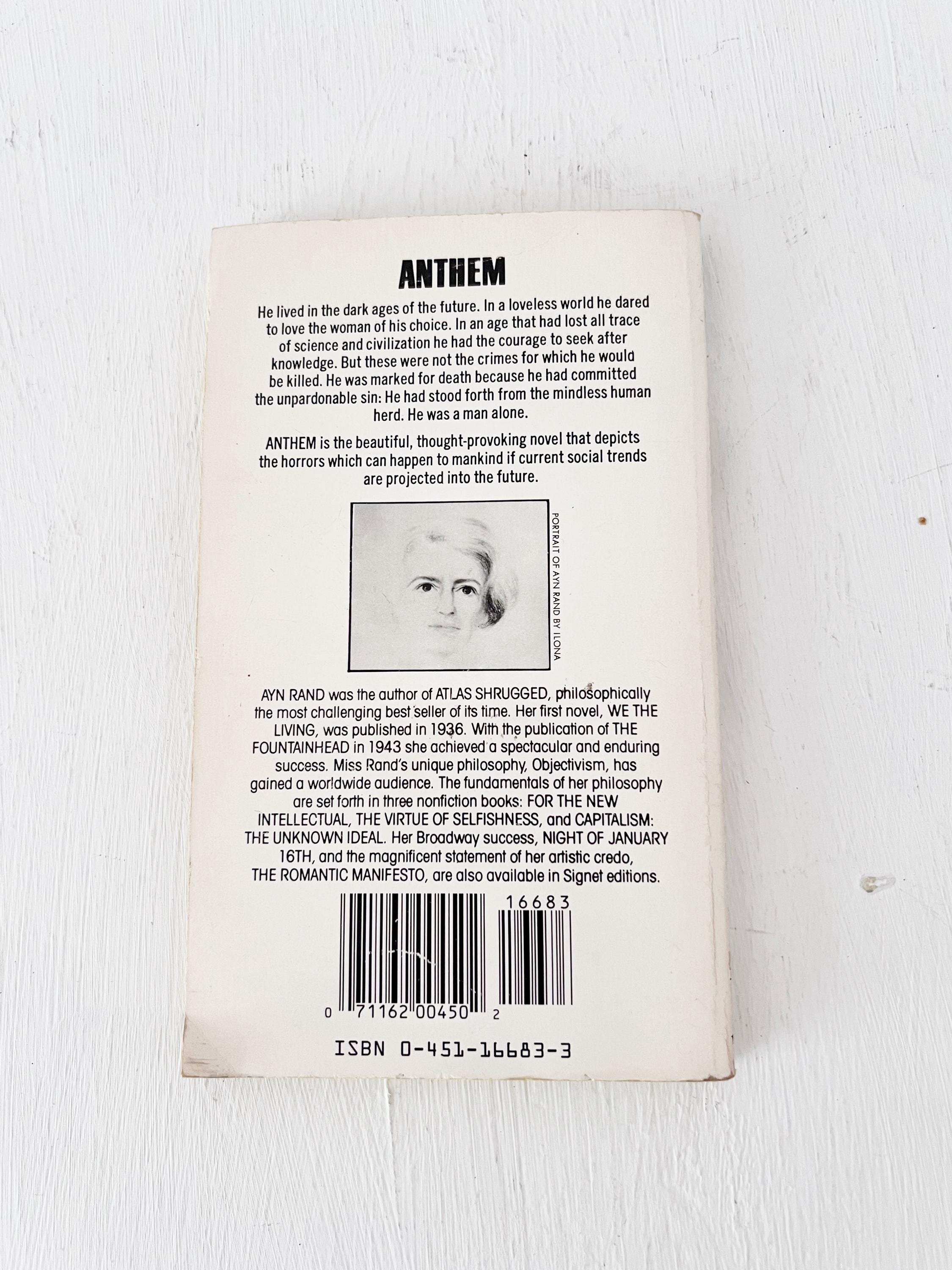 洋書 THE EARTAN Anthem by Ayn Rand Classic Paperback Book Signet Classics 1961
