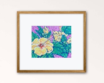 8x10 Yellow Hibiscus Art Print