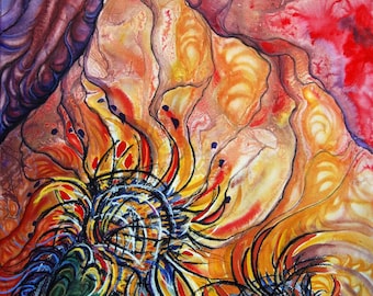 Reach, Original mixed media painting