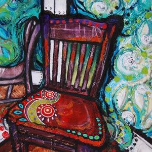 Chair #1, original mixed media painting