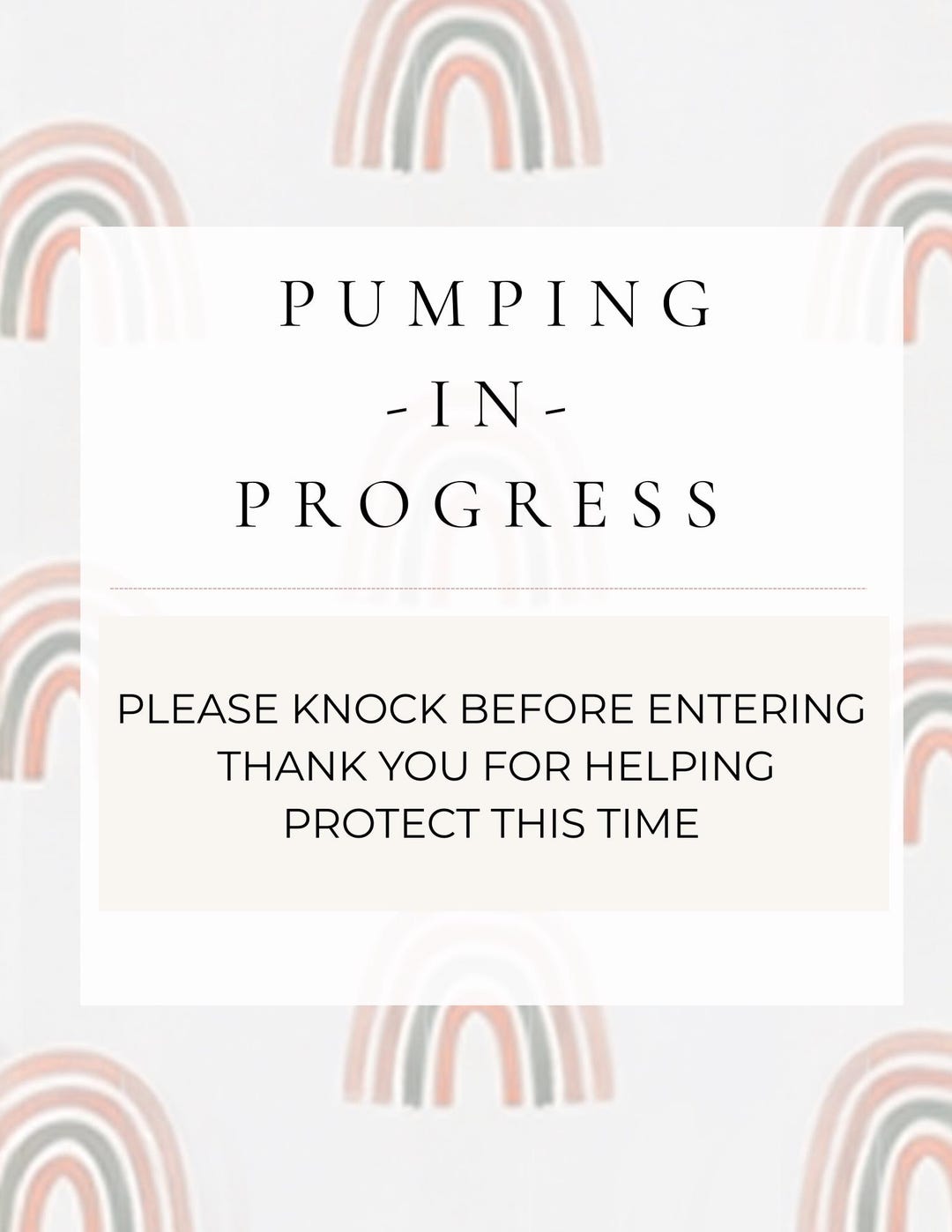 Pumping In Process Sign Pumping in Progress Sign | Lactation Room Printable (instant Download ...
