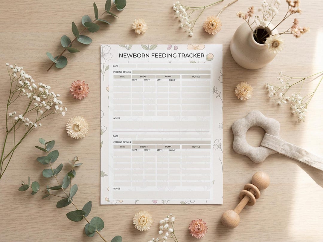 Newborn Feeding Tracker Printable | Breastfeeding, Pumping & Bottle Log ...