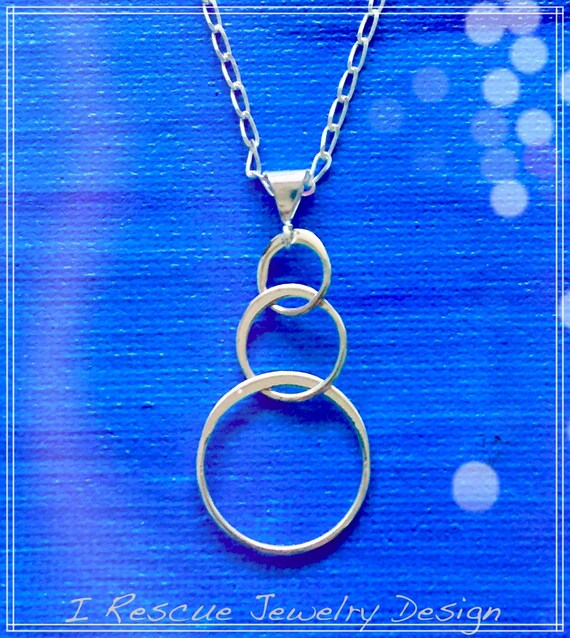 Circles of Life Necklace Three Circles of Life Pendant hung Etsy