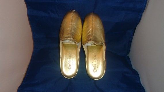 Vintage Daniel Green Classic Gold Leather Slipper… - image 3