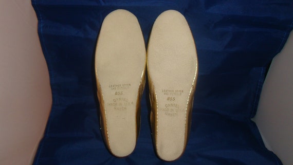Vintage Daniel Green Classic Gold Leather Slipper… - image 5