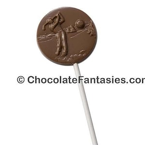 Golf Chocolate Lollipop Golfer Scene, Father&#39;s Day, Birthday, Golf Tournament and Wedding Favors