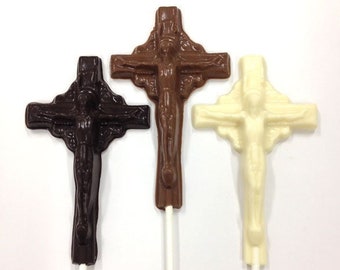 Chocolate Crucifix Cross, Religious Chocolates, Easter Gifts, Sold by the  Each