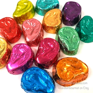 Mini oreilles en chocolat emballées dans du papier d'aluminium, 1 livre en vrac, environ 50 pièces/livre, n'importe quelle saveur de chocolat, n'importe quelle couleur d'aluminium