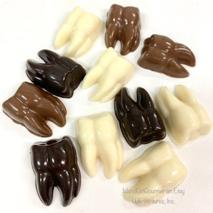 Chocolate Teeth, Tooth Chocolates, Dentistry, Dental Hygienist, Dentist Gift, 4 oz, bulk boxed, Approx 28