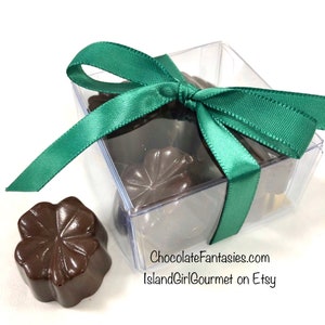 Chocolate Shamrocks, 6 Piece Favor Box, St. Patrick&#39;s Day, Clovers, Any Chocolate Flavor