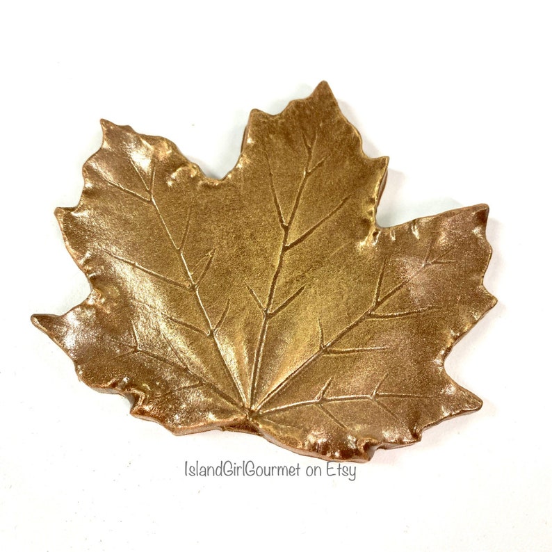 Large Chocolate Maple Leaf Favors, Wedding Favor Autumn Leaves Chocolates, Plain, Bronze & Gold image 4