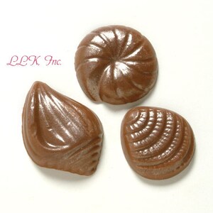 Pearlized Chocolate Seashells 1 lb, approx 43 pcs. Cake Decoration, Luster Finish, Approx Sizes 1 3, Asst. Flavors image 6