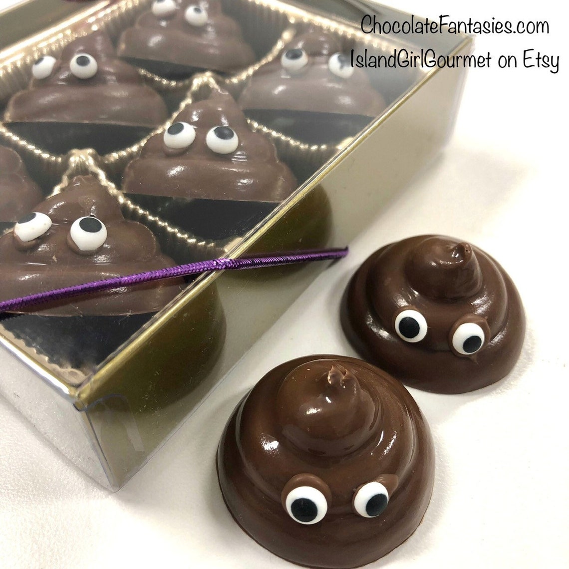 Chocolate Emoji Poop 6 Pack Gift Boxed Crap Shit Turd Etsy