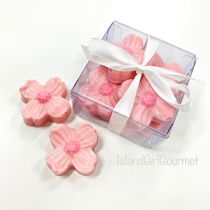 Mini Chocolate Dogwood Flowers, 2.5 oz Favor Box, 6 pcs, Wedding Favors, Mother's Day, White Day, Sweetest Day, Spring, Easter