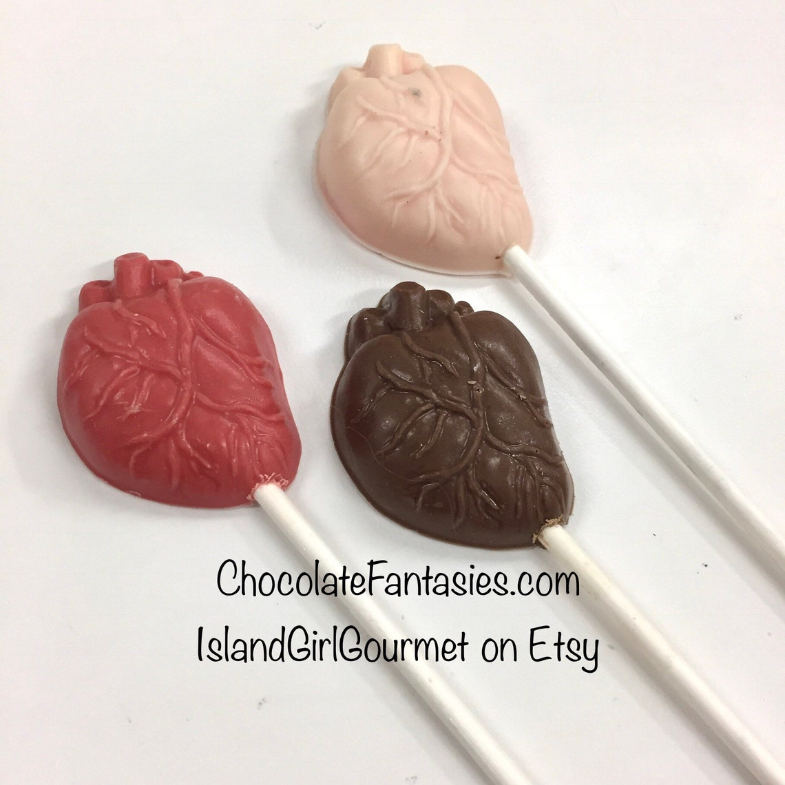 Chocolate Anatomical Heart Lollipop Cardiac Surgeon Heart | Etsy