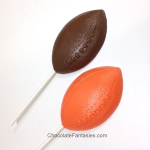 Chocolate Football Lollipops 1 Piece, Poly Bagged Tied With Ribbon, Super Bowl, Superbowl