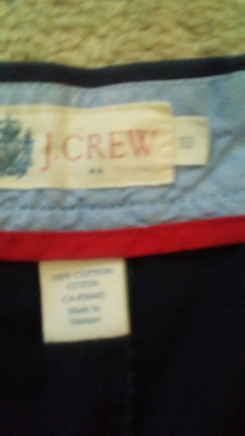 Vintage J Crew Mens Shorts Size 33 Waist Navy Blue Cotton Zipper Fly Pockets