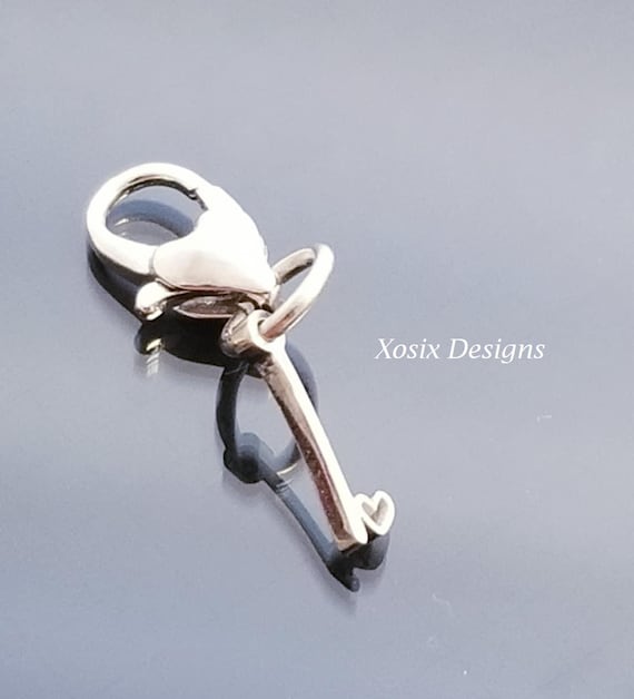 Heart Lobster Clasp / Letter Initial Charm Pendant /Silver Pendant / Clip On Purse / Charms for Bracelet /Fit Pandora / European Beads