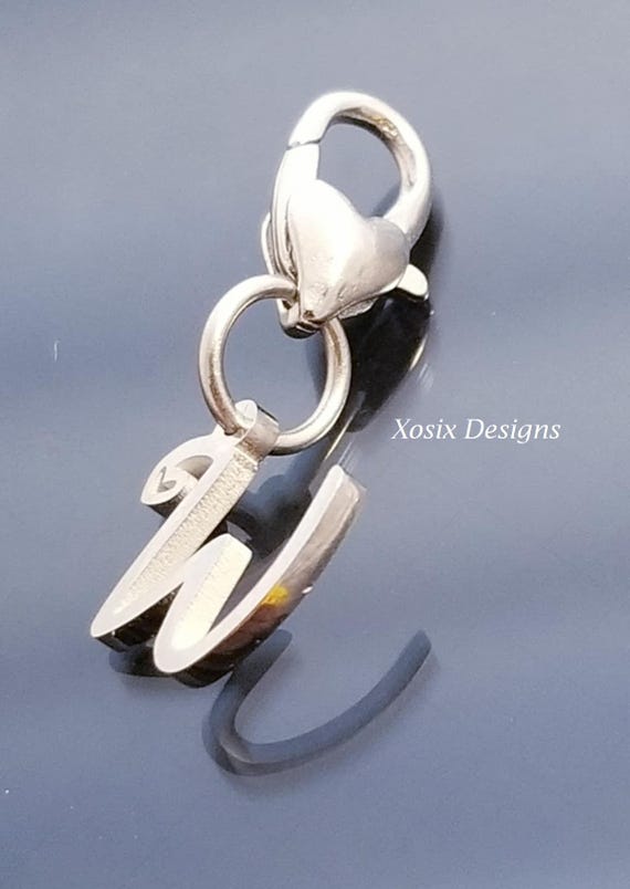 Heart Lobster Clasp / Letter Initial Charm Pendant /Silver Pendant / Clip On Purse / Charms for Bracelet /Fit Pandora / European Beads