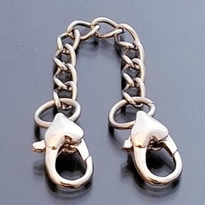 Extender /Make Your Bracelet Longer / Heart Lobster Clasp /Safety Chain for Pandora /Extend Bracelet Necklace /Silver Charms /Clip On Charms