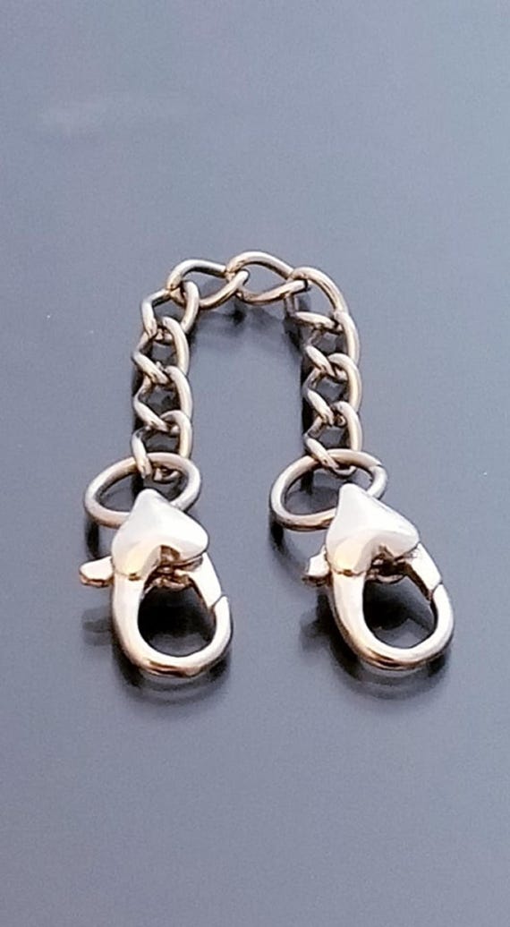 Extender /Make Your Bracelet Longer / Heart Lobster Clasp /Safety Chain for Pandora /Extend Bracelet Necklace /Silver Charms /Clip On Charms