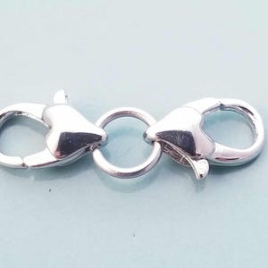 Make Your Bracelet Longer / Extender / Extend Necklace / Fit Pandora Bracelet / Clip On Purse / Zip Pull Heart Lobster Clasp /Silver Charms