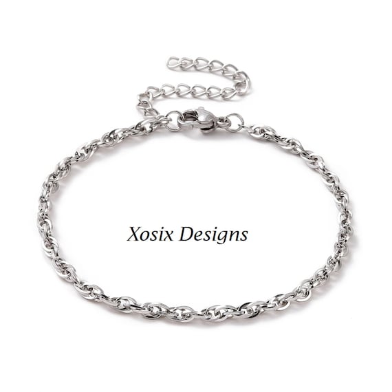 7 inch Twisted Rope Bracelet/ 2 inch Extender /Rope Bracelet/ Lobster Clasp