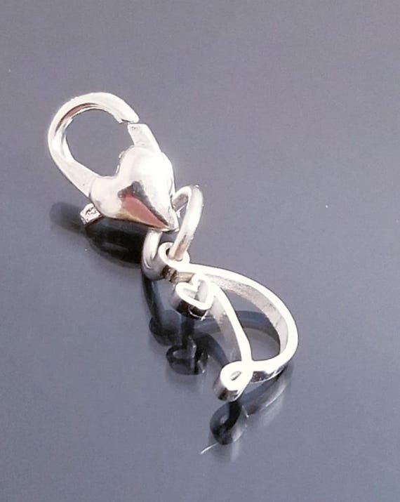 Heart Lobster Clasp / Letter Initial Charm Pendant /Silver Pendant / Clip On Purse / Charms for Bracelet /Fit Pandora / European Beads