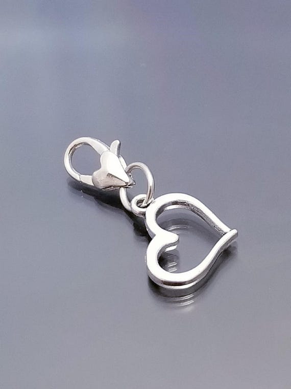 Heart Charm /Open Heart Charm /Heart Lobster Clasp / Heart Charms /Clip On Charms / Purse Charms / European Bead/ Pendant/Dangle Charms