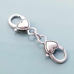 Make Your Bracelet Longer / Extend Necklace / Extender / Purse Charm /Clip On Charm /Make Your Necklace Longer/ Heart Lobster Clasp
