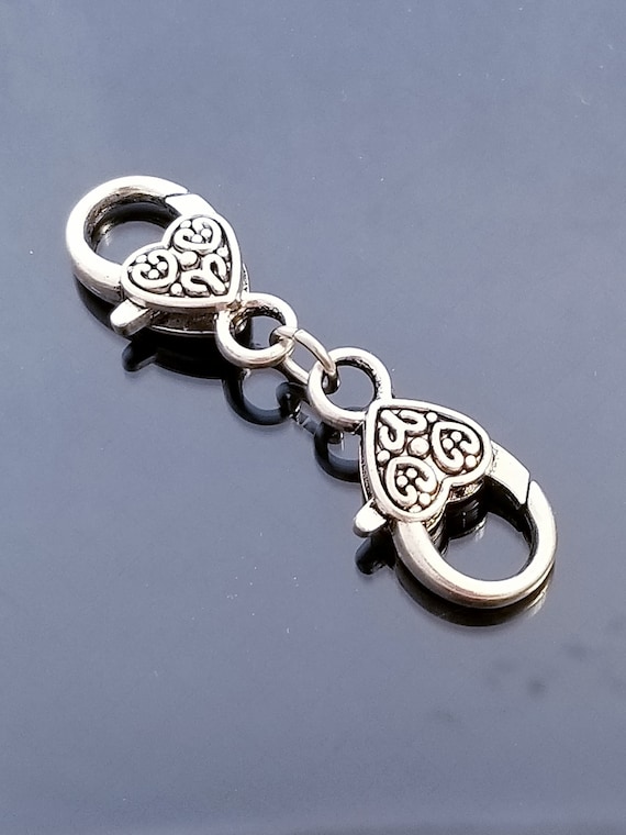 Heart Lobster Clasp / Make Your Bracelet Longer / Perfect Bracelet Extender / Purse Charm /Clip On Charm /Make Your Necklace Longer/