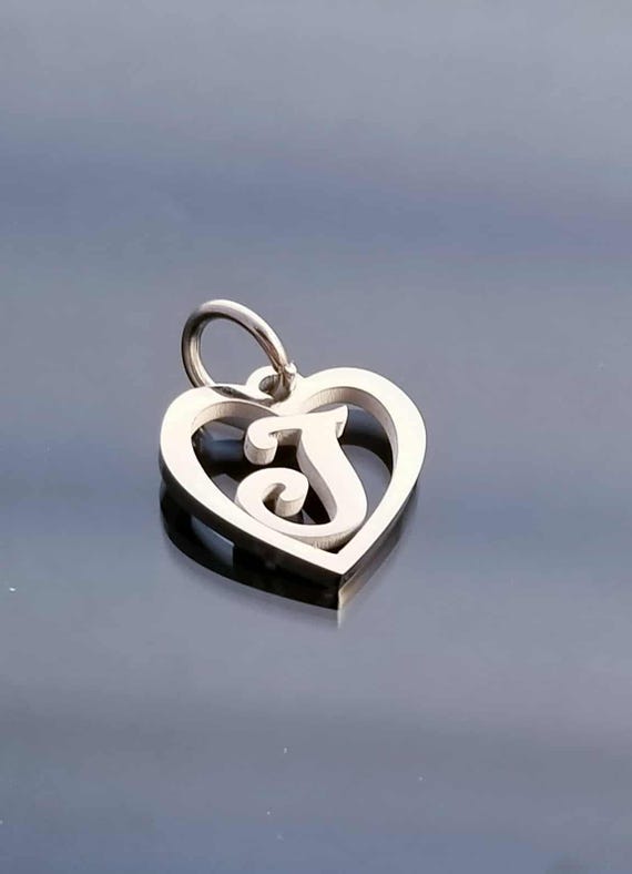 Letter Charms / Silver Heart Charm / Initial Pendant /Clip On Charms/ Purse Charm /Silver Charms for Bracelet /European Beads /Dangle