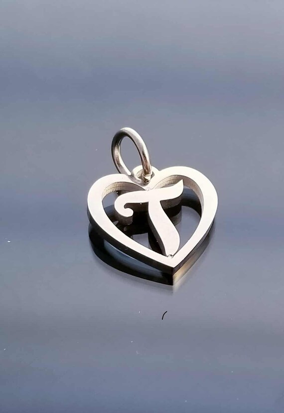 Letter Charms / Silver Heart Charm / Initial Pendant /Clip On Charms/ Purse Charm /Silver Charms for Bracelet /European Beads /Dangle