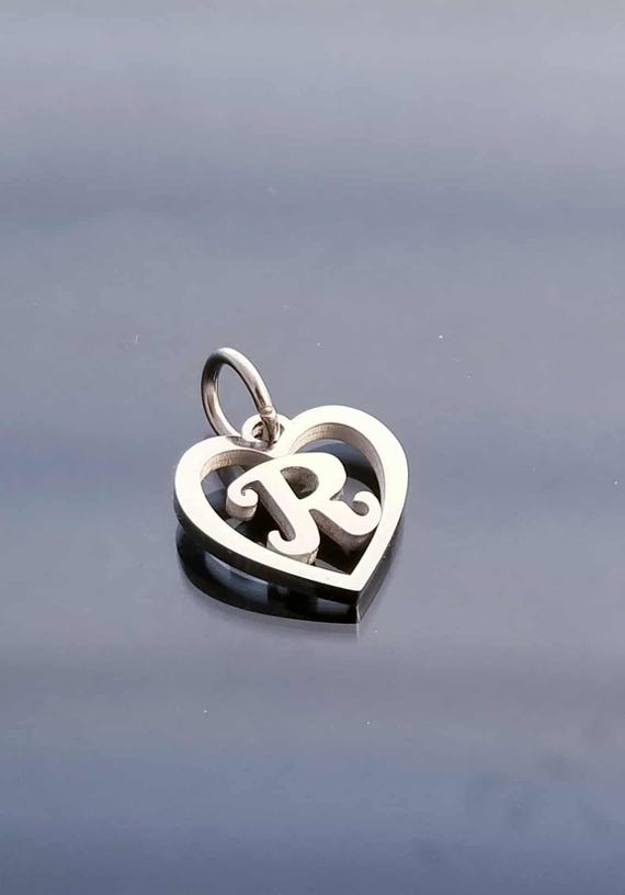 Letter Charms / Silver Heart Charm / Initial Pendant /Clip On Charms/ Purse Charm /Silver Charms for Bracelet /European Beads /Dangle