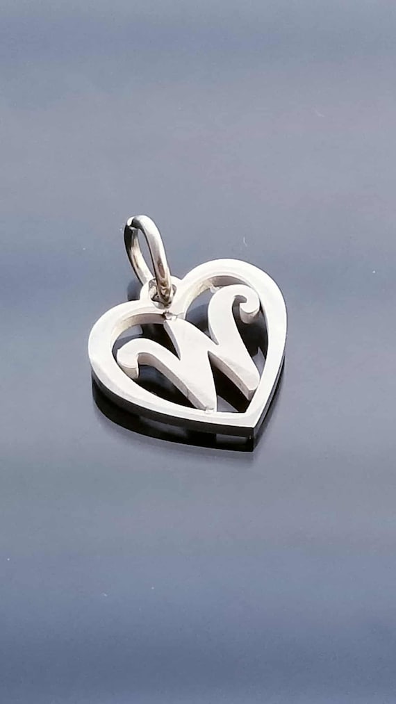 Letter Charms / Silver Heart Charm / Initial Pendant /Clip On Charms/ Purse Charm /Silver Charms for Bracelet /European Beads /Dangle