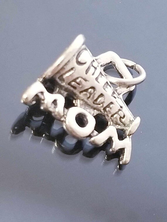 Mom Charms / Cheer Mom Pendant/ Silver Megaphone / Clip On Bracelet / Purse Charm /Classic Charms for Bracelet /DIY Charms /Cheerleader Bead