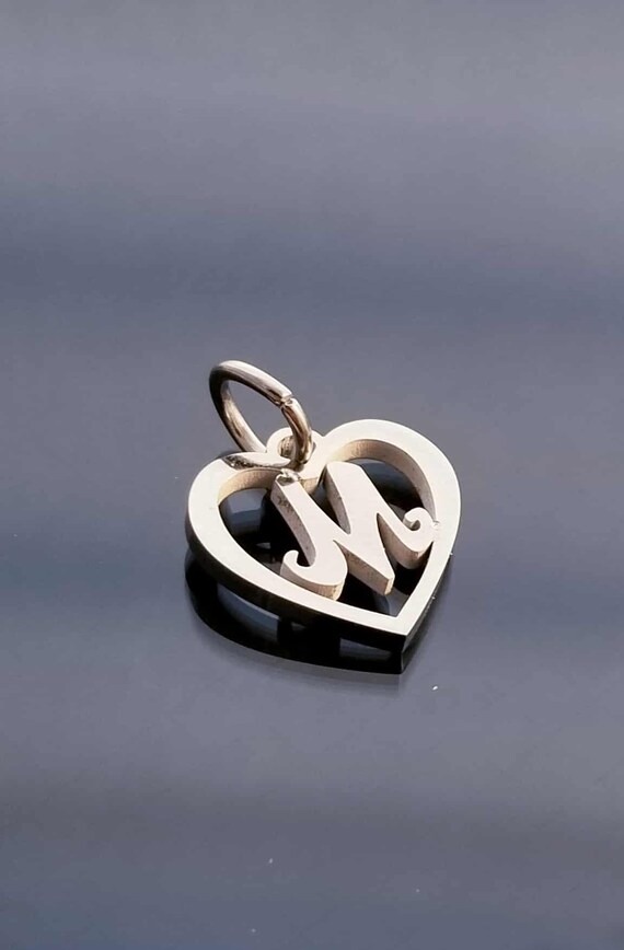 Letter Charms / Silver Heart Charm / Initial Pendant /Clip On Charms/ Purse Charm /Silver Charms for Bracelet /European Beads /Dangle