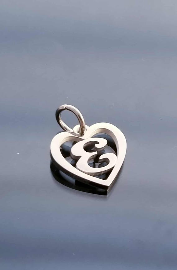 Letter Charms / Silver Heart Charm / Initial Pendant /Clip On Charms/ Purse Charm /Silver Charms for Bracelet /European Beads /Dangle