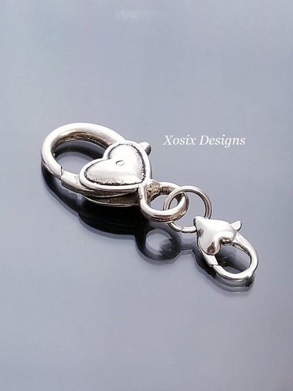 Heart Lobster Clasp / Make Your Bracelet Longer / Perfect Bracelet Extender / Purse Charm /Clip On Charm /Make Your Necklace Longer/