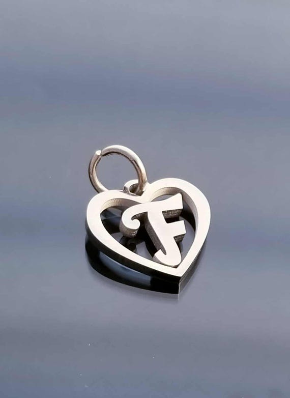 Letter Charms / Silver Heart Charm / Initial Pendant /Clip On Charms/ Purse Charm /Silver Charms for Bracelet /European Beads /Dangle