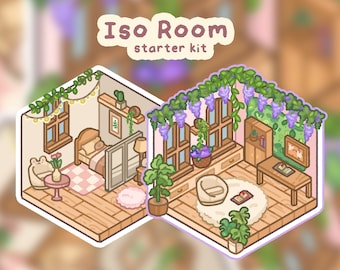 Iso Room Starter Kit | Isometric Cozy Room Sticker