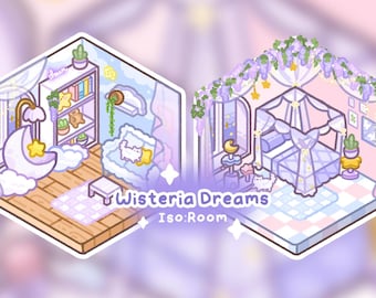 Iso Room Wisteria Dreams Kit | Isometric Cozy Room Sticker