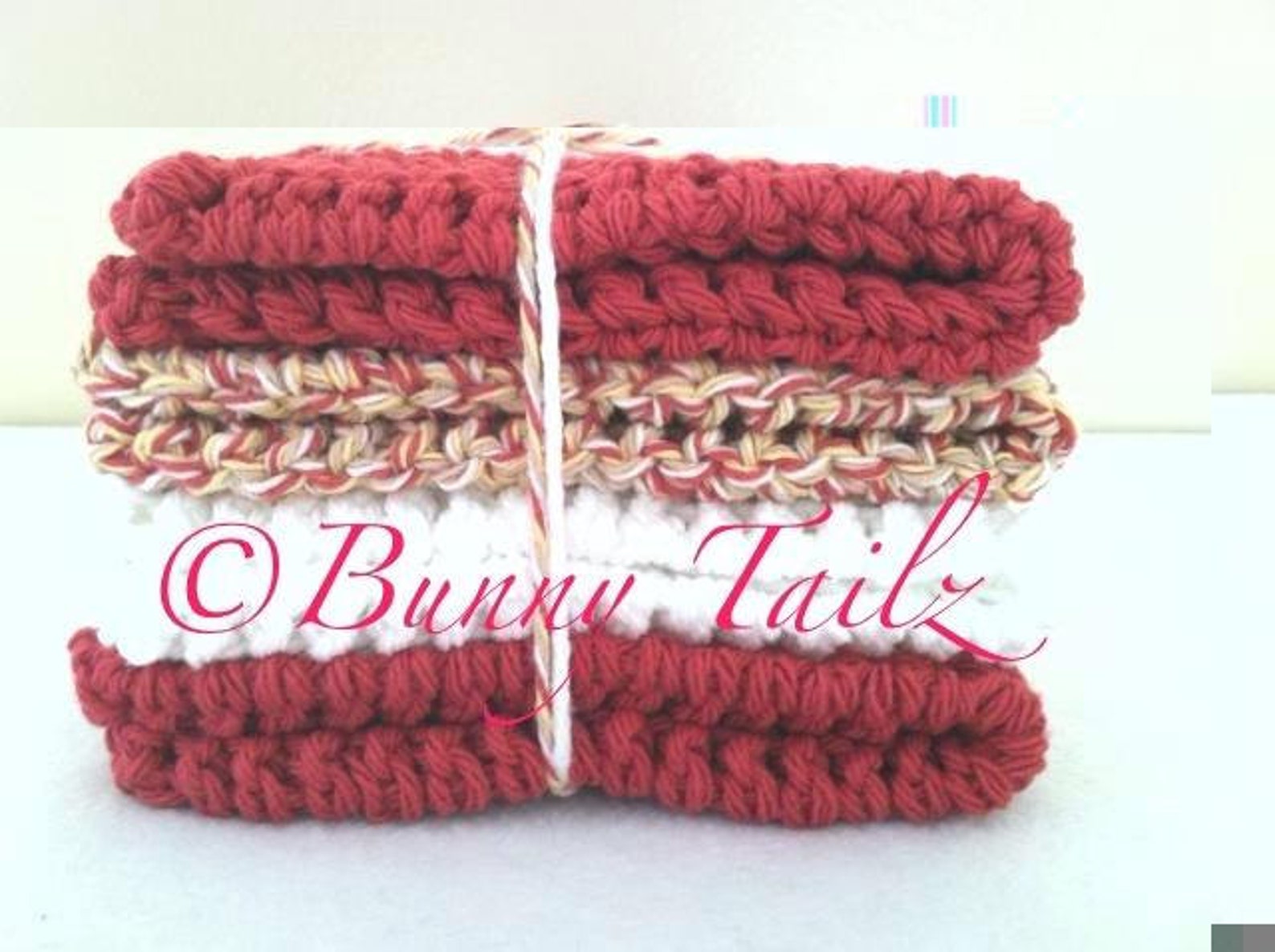 Handmade Dishcloths Cotton Dish Towels Wash Cloths Spa Cloths Set of 4