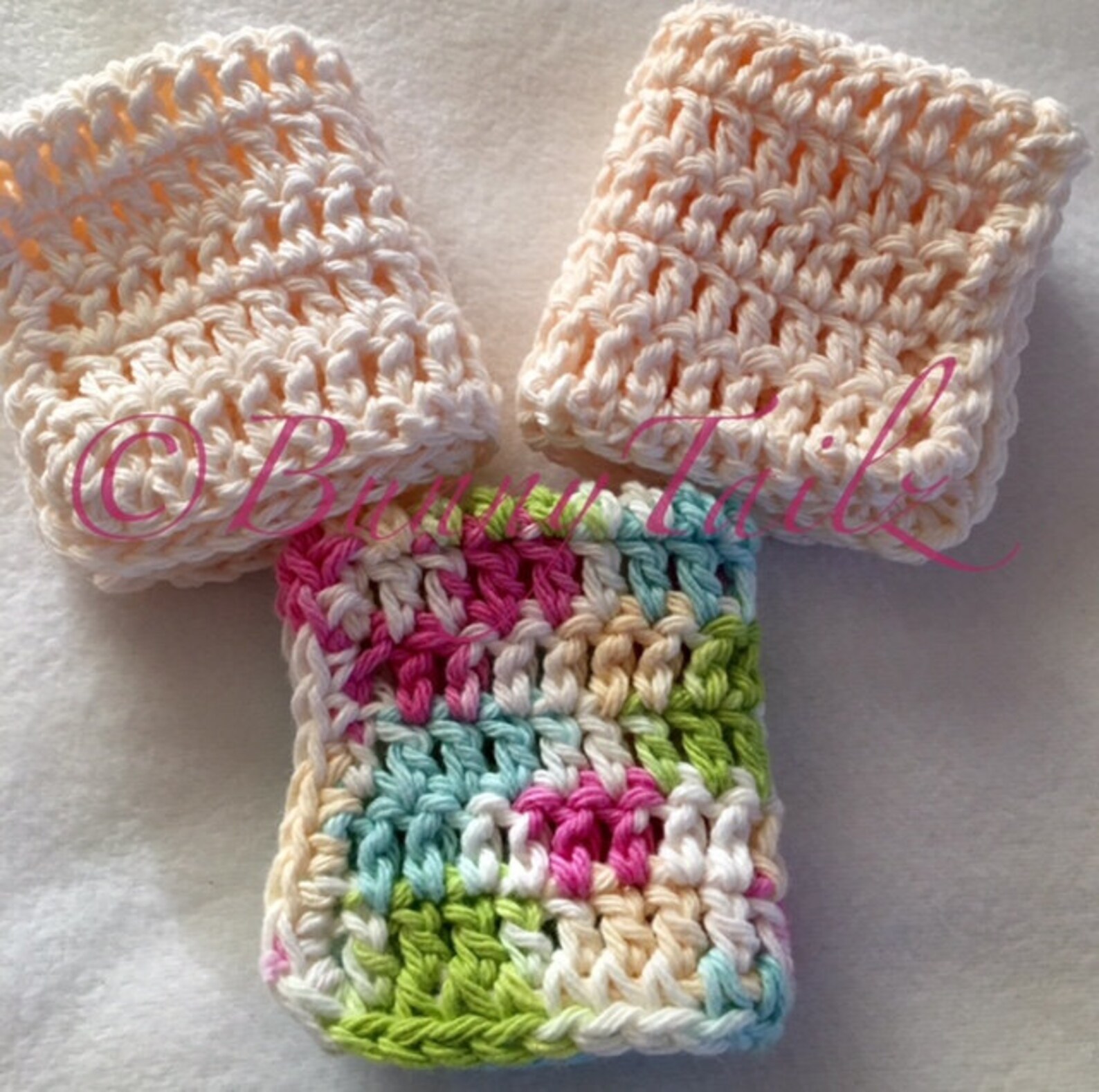 Crochet Baby Washcloths Gift Set of 3 Lime Pink Powder Etsy