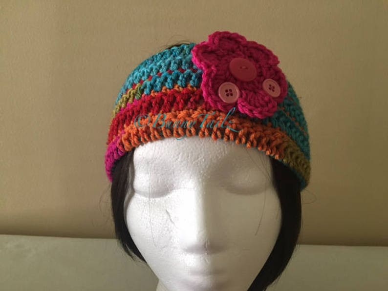 Earwarmer, Crochet Headband, Women Hat, Green, Pumpkin, Beige, B