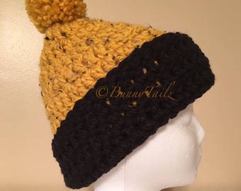 Slouchy Hat Crochet Hat Womens Hat Womens Hat Black Beanie Gold Hat Womens Accessories