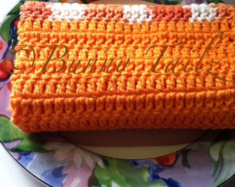 Crochet Dish Rag Knit Dishcloth Cotton Dishcloth READY TO SHIP Gift For Her Orange White Yellow Purple