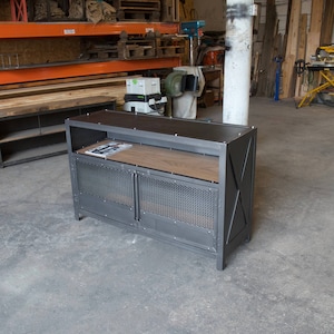 Modern Industrial Bar Console, Liquor Cabinet, Mini Bar, Bar Cart, Vinyl credenza