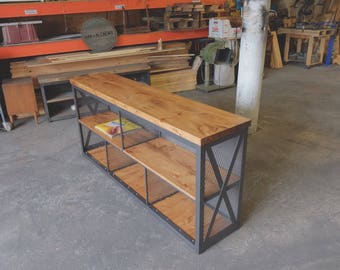 Double Decker Record Console w/Industrial Dividers