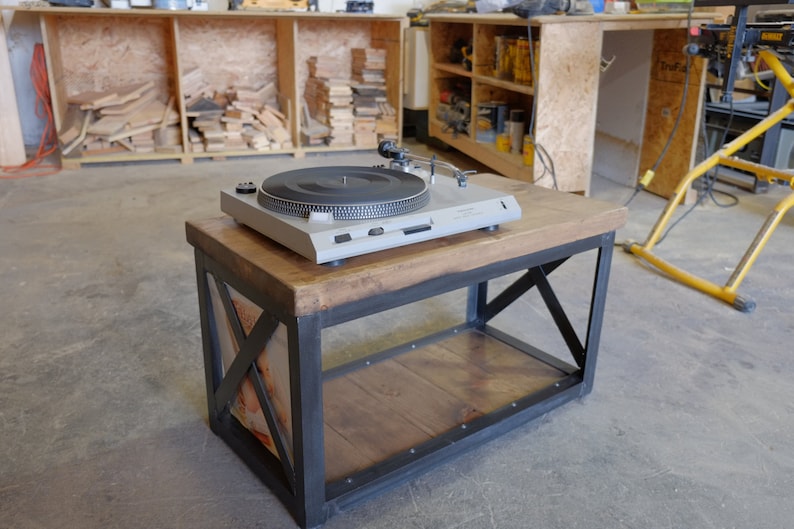 Vinyl Record Player Stand Chaise End Table Etsy